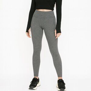 ATHLETA Delancey Herringbone Tights Women’s XS Black Grey Travel Stretch Pocket